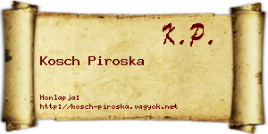 Kosch Piroska névjegykártya